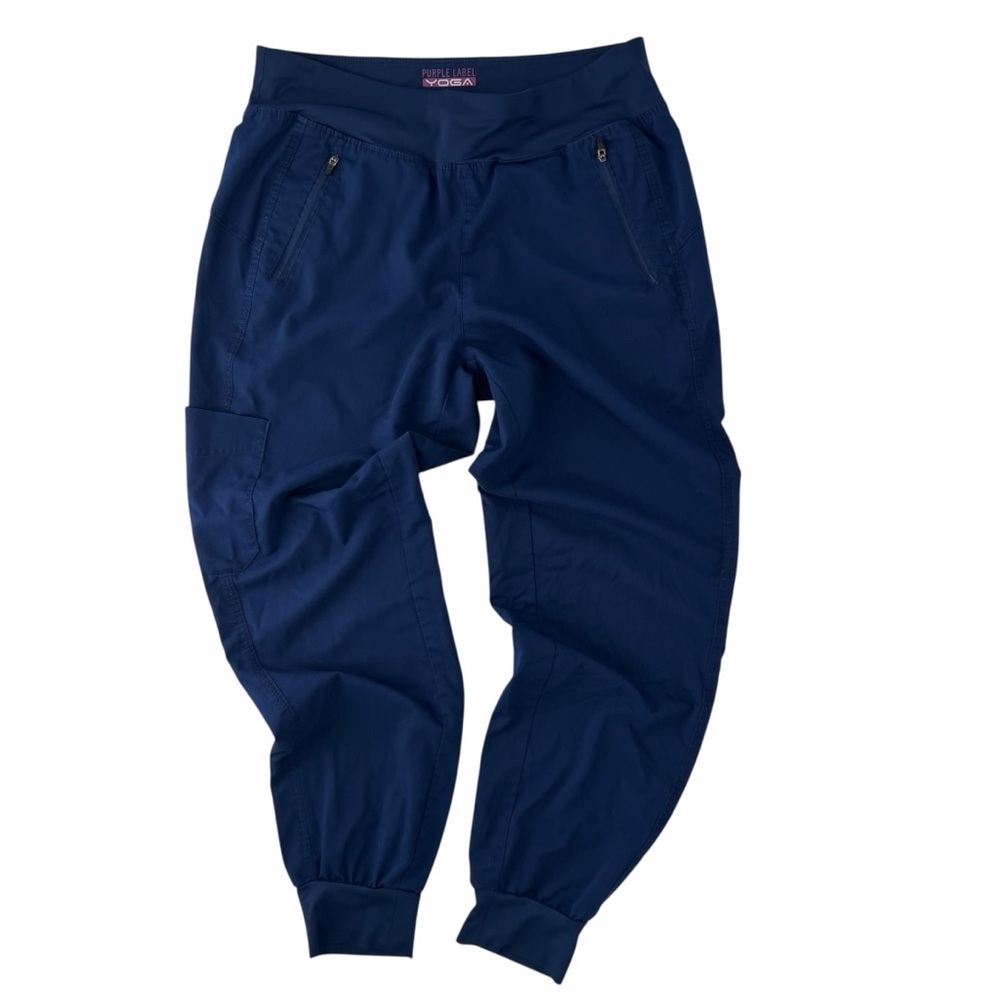 Healing Hands Women's 5-Pocket Nursing Medical Athleisure Cargo Scrub Pants Blue